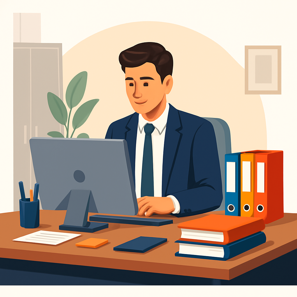 Ilustrasi gaji sampingan bahagia bekerja sekaligus membuka bisnis AI otomatis